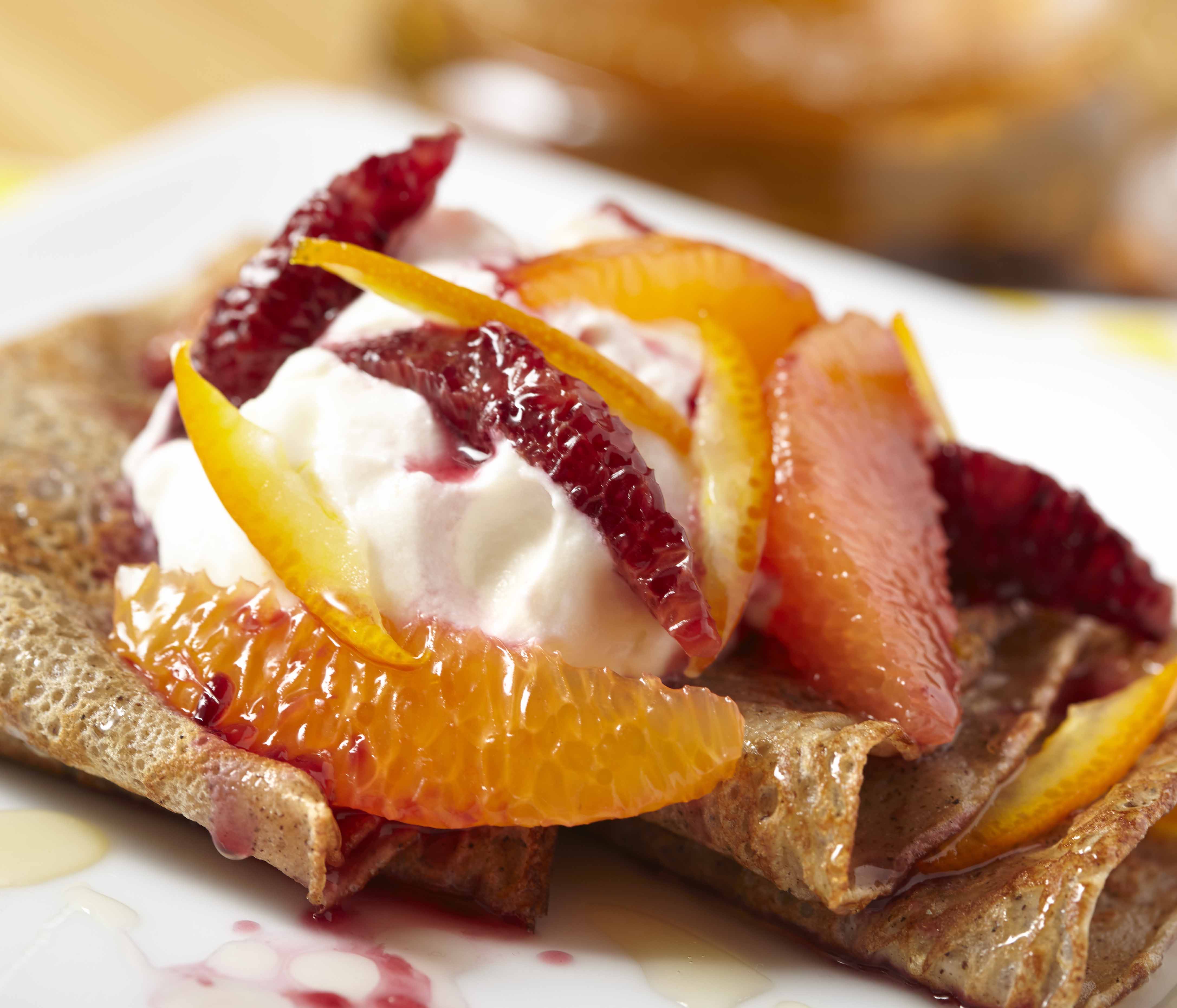 Honey Buckwheat Crepes with Citrus Compote Sunkist
