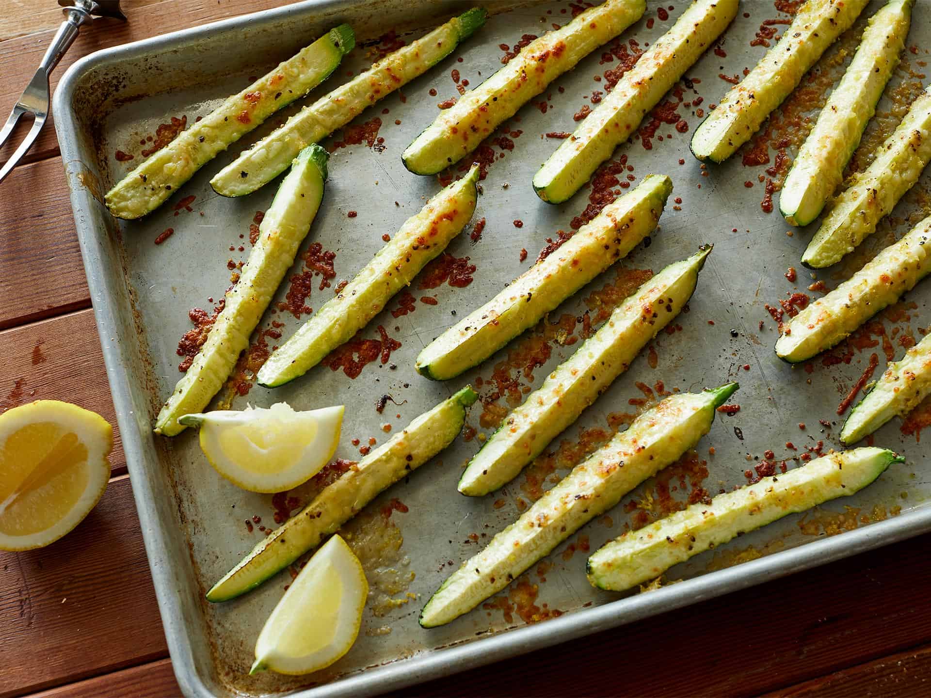 Sheet Pan Lemon Garlic Parmesan Zucchini