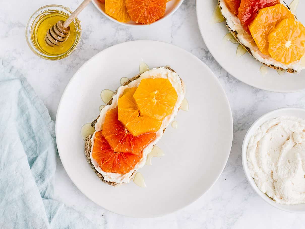 Orange Almond Ricotta Toast