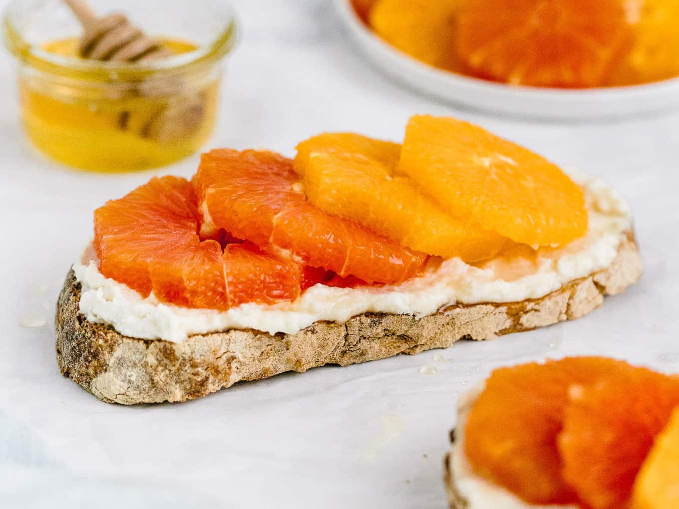 Orange Almond Ricotta Toast