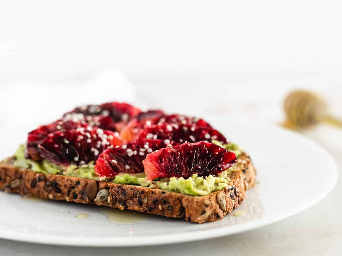 Blood orange avocado toast