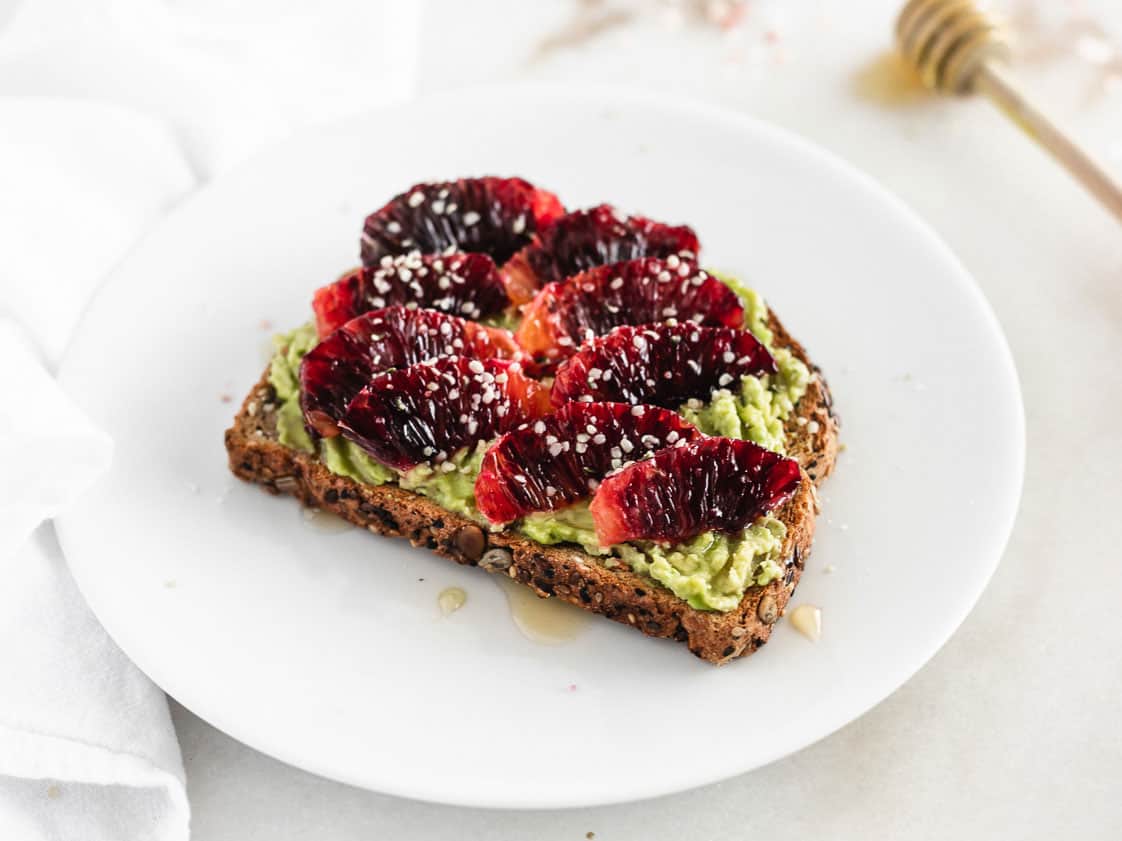 Blood orange avocado toast