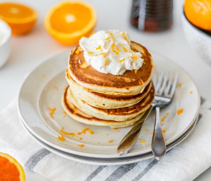 Orange cream pancakes