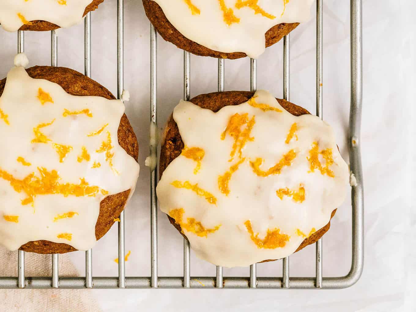 Soft Pumpkin Cookies with Orange Glaze