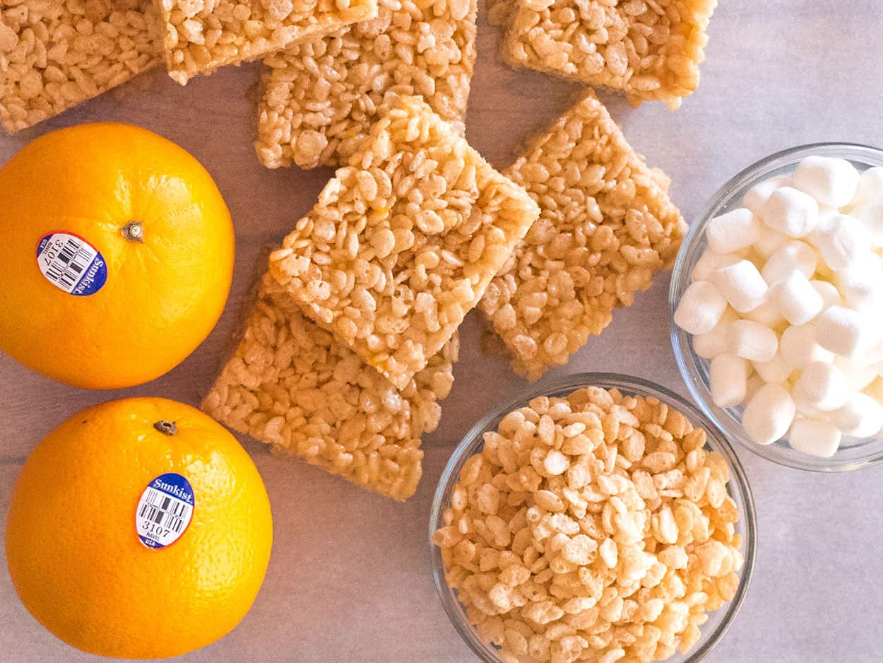 Orange Crispy Rice Cereal Treats