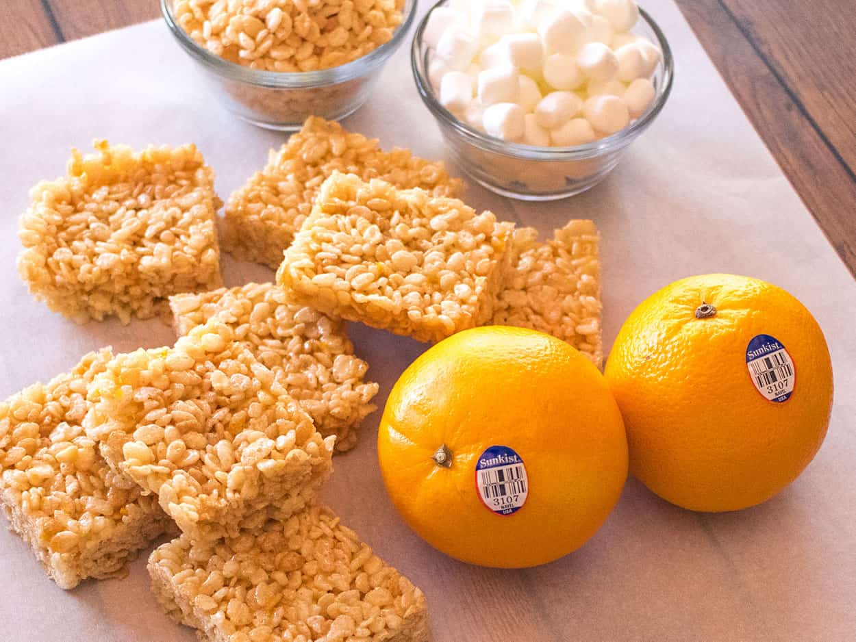 Orange Crispy Rice Cereal Treats