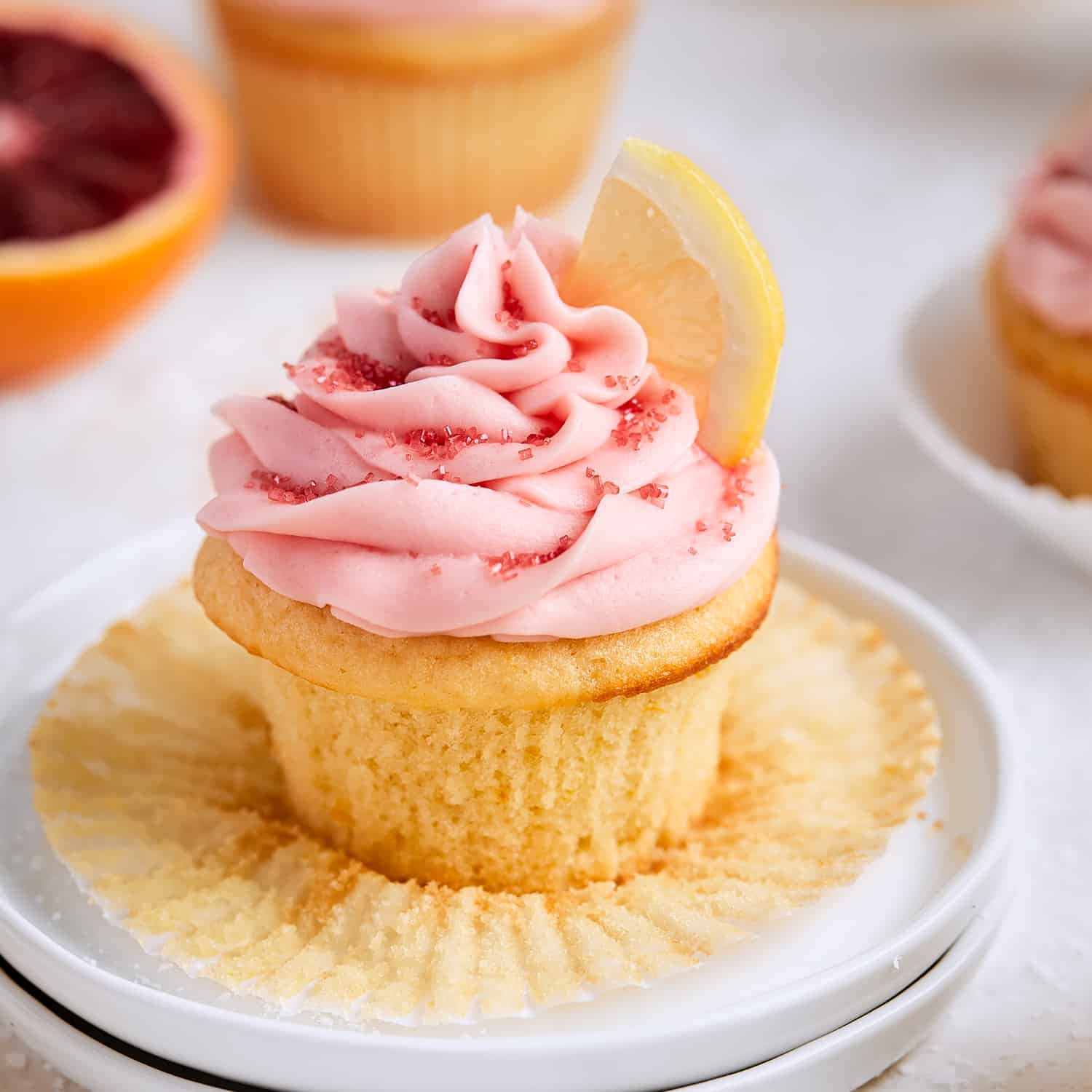 Blood Orange Lemon Cupcake