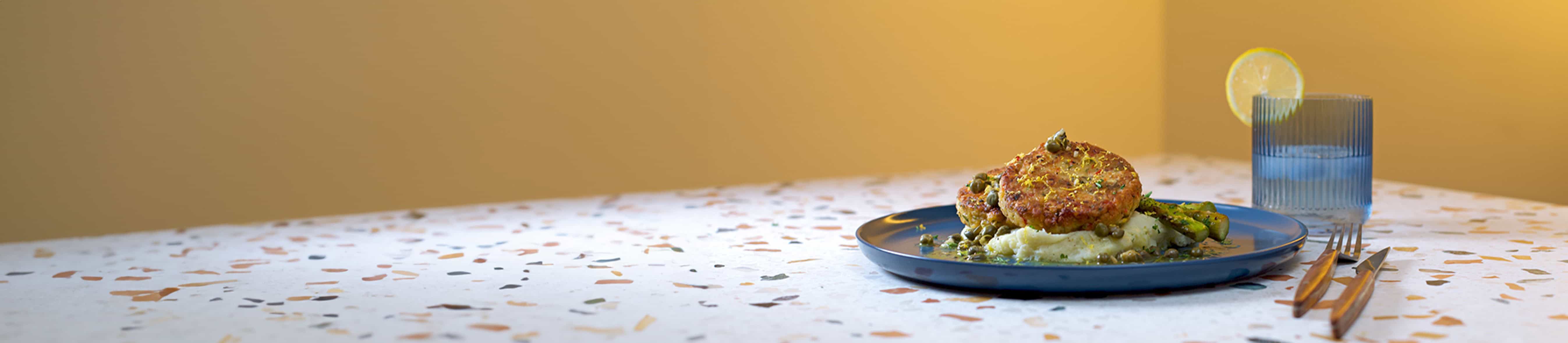 Chickpea & Hearts of Palm “Crab Cakes” with Sunkist® Lemon Piccata