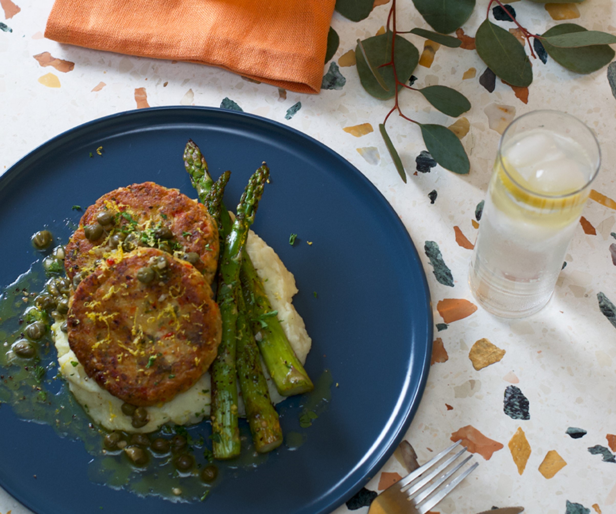 Chickpea & Hearts of Palm “Crab Cakes” with Sunkist® Lemon Piccata